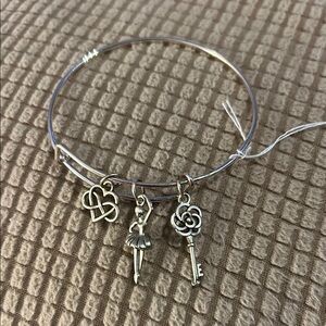 Silver Charm Bangle Bracelet